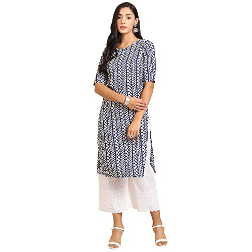 Image of Pinkmint Women's Crepe Floral Regular Kurta