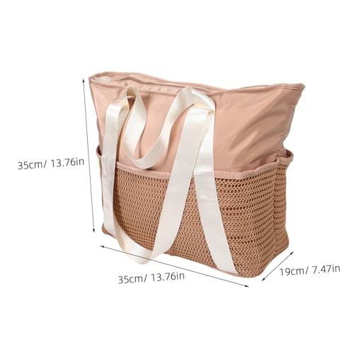 Milisten Women Beach Bag Sandproof Tote with Zipper Lightweight Swim Pool Handbag for Gym Travel and Outdoor Adventures Durable Design with Ample Capacity2