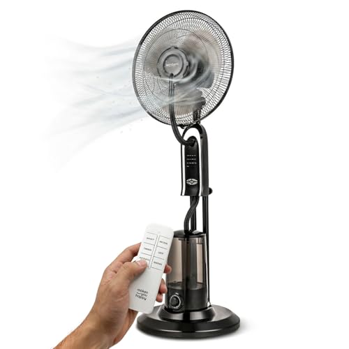Wintem - Ventilatore a Piantana Silenzioso con Nebulizzatore e Telecomando – Serbatoio 3,2L, 8h...