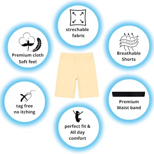 Image of Joe & Joe Shorts for Girls Premium Cotton Lycra Cycling Shorts - Pack of 2 | Inner Shorts for Yoga & Sports & School Uniform.