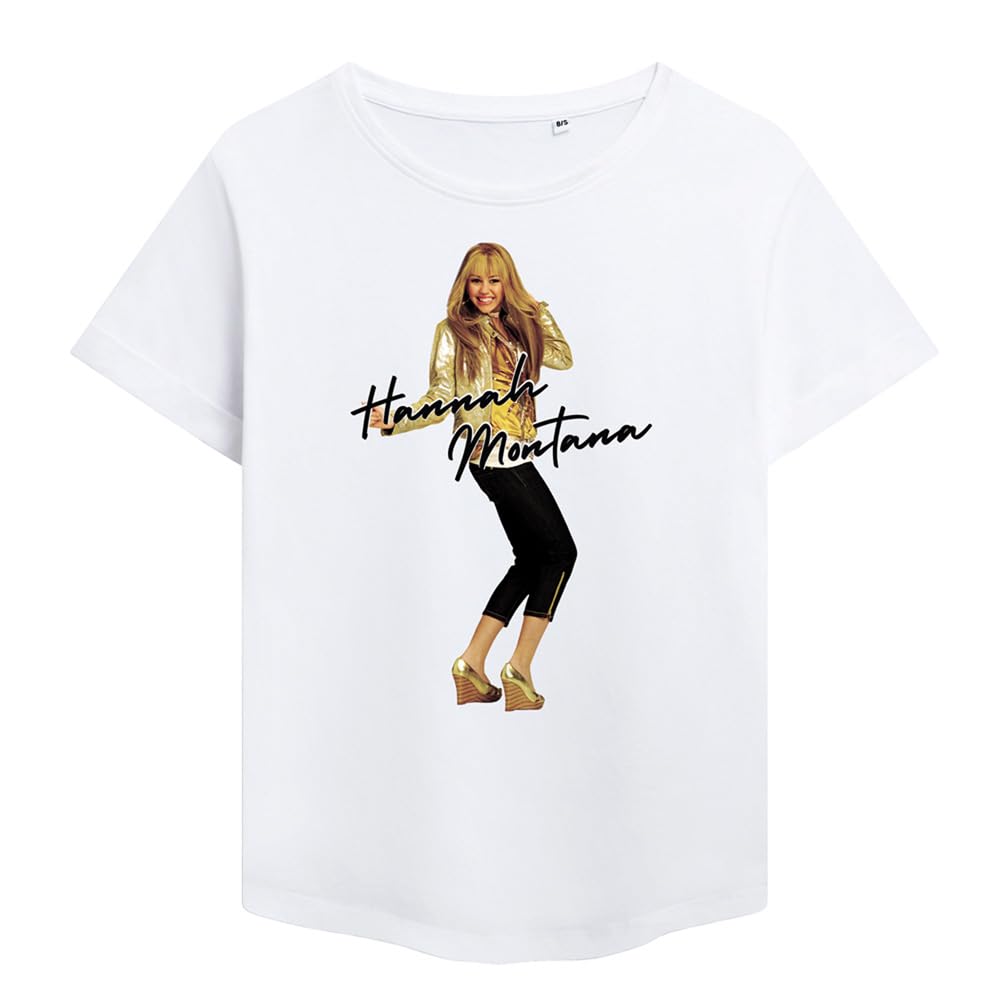 Disney Women's White Hannah Montana Pose Fashion T-Shirt, In | Size: 2XL