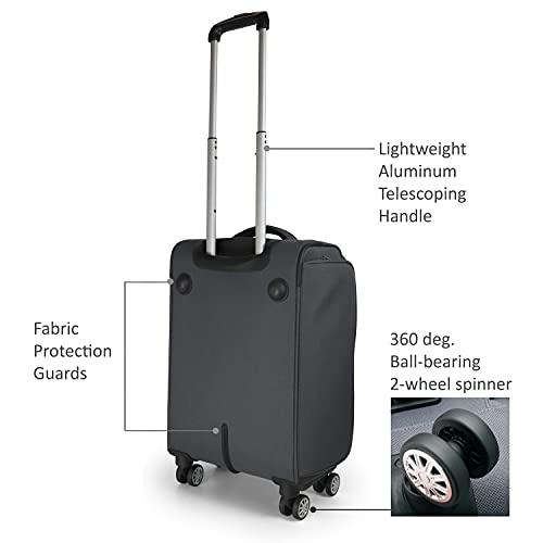 Travolution Garment Rack Carry-on with Spinner Wheels, Expandable Softside Travel Luggage, Rolling Upright Luggage, Medium 22-Inch, Gray