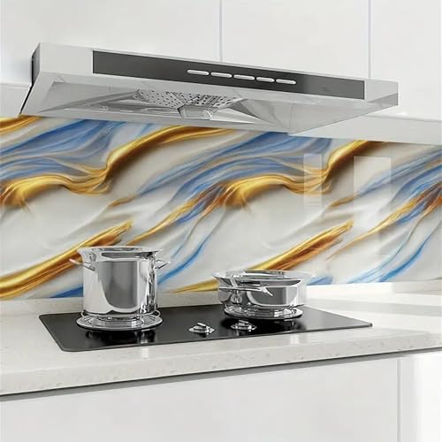 Image of Kitchen Cabinets Marble Wallpaper Roll for Home & Kitchen Decor - Oil Proof Waterproof Self Adhesive Wall Paper Sticker for Floor Tiles, Countertop, Cupboard, Drawer (60 * 200 cm) (55, 5)