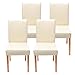 Mendler Set 4X sedie Littau Ecopelle Sala da Pranzo 43x56x90cm Avorio Piedi Chiari