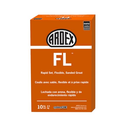 ARDEX FL Rapid Set Flexible High-Performance Sanded Grout, 10 lbs Bag, Fast-Drying, Stain-Resistant, Polymer-Modified, for Interior and Exterior Use, Polar White 01