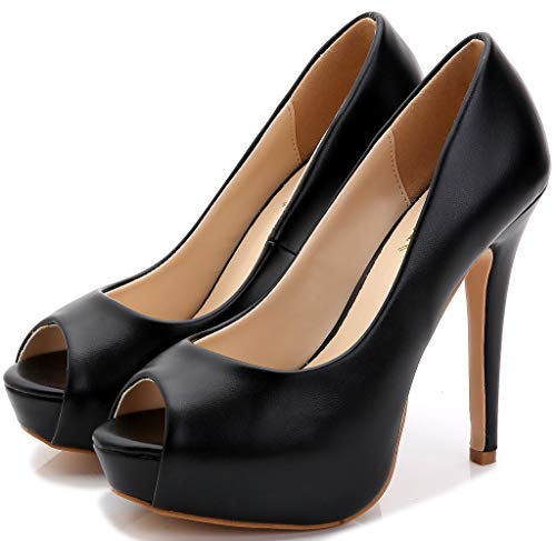YooPrettyz Women Peep Toe High Heels Wedding Platform Shoes Party Dress Stiletto Pump2