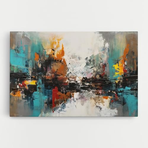 ARTHUB® Quadro su tela 40x60 cm, Abstract City Painting | Decorazione soggiorno, Quadri appesi, Decorazione murale, Decorazione casa, astratti, arte astratta