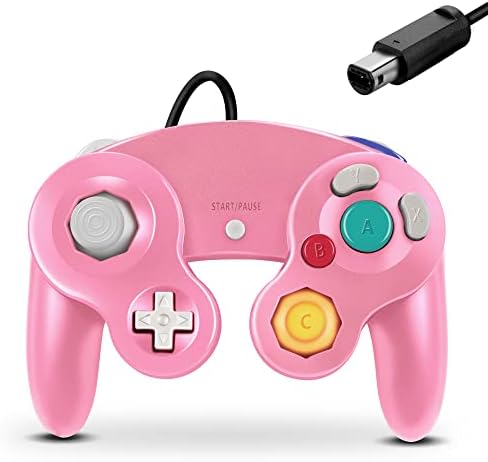 FIOTOK Gamecube Controller, Classic Wired Controller for Wii Nintendo Gamecube (Pink)
