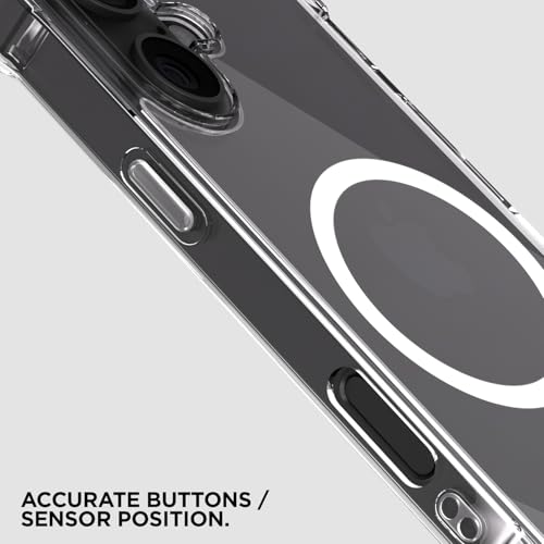 Image of Amazon Basics Back Cover for iPhone 16 Mag-Safe Shockproof PC + TPU Protective Case Magnetic Support Bumper Case (Transparent Mag-Safe)