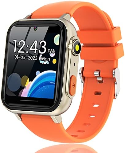 Smart Watch for Kids Watches - Kids Game Smart Watch Girls Boys Ages 4-12 Years with Music Player HD Touch Screen 23 Games Camera Alarm Video Pedometer Flashlight Kids Smartwatch Gift Toys (Orange)