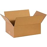 Partners Brand P14105 Flat Corrugated Boxes, 14'L x 10'W x 5'H, Kraft (Pack of 25)