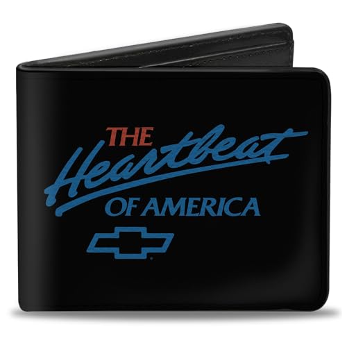 Bifold Wallet - Chevy Bowtie the Heartbeat of America Black, White, Red, Blue