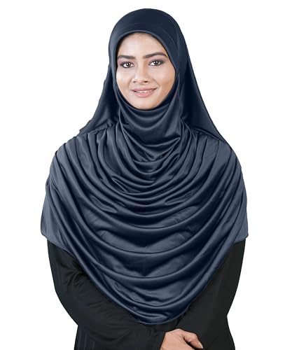 Image of Mehar Hijab Stretchable Frilled Hijab Scarf for Muslim Women | Soft Polyester Stylish Hijab for Women & Teenagers Faeezah Hijab