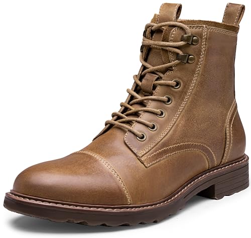 Image of Vostey Mens Boots Motorcycle Casual Boots for Men Zipper Fashion Chukka Boots Mens