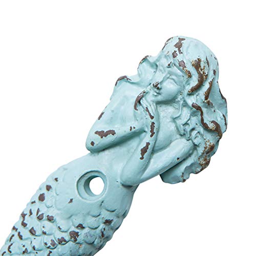 Soffee Design Set Of 2 Mermaid Shape Metal Wall Coat Hooks, Farmhouse Decoration Wall Mounted Hanging Racks Coat Hooks For Keys, Towels, Clothes, Scarf, Bag #TOP5