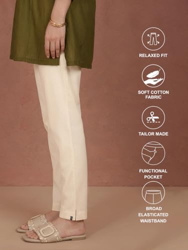 Image of TWIN BIRDS Women Viscose Cotton Kurti Pants | Stretch Ethnic Daily Trousers