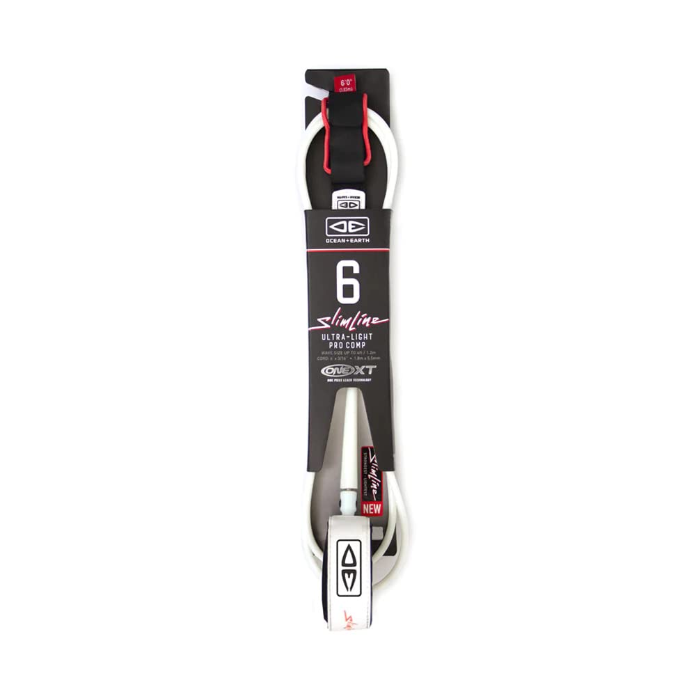 Ocean & Earth 6'0 Slimline Pro Surf Leash White
