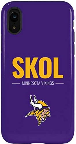 Skinit Pro Phone Case Compatible with iPhone XR - Officially Licensed NFL Minnesota Vikings Black & White Design