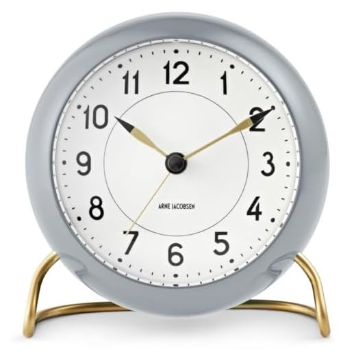 Arne Jacobsen Station Table Clock, 11cm, Gray