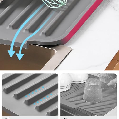 Alfombrilla de silicona flexible Rapiddry, escurridor de platos compacto 8
