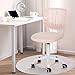 Kids Desk Chair Armless with Rolling Wheels, Comfy Small Home Office Chair with Fabric Seating Cushion and Plastic Low-Back, Adjustable Swivel Study Computer Task Chair for Student Children Kids, Pink