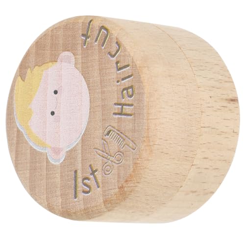 Toddmomy Wooden Haircut Storage Box Baby Haircut Memory Kit Fairy Holder for Boys and Girls