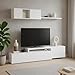 Arreditaly Parete Attrezzata Mobile Soggiorno TV con Mensola Pensile Salotto Legno Base Televisione Sala da Pranzo Design Moderno Modulare Reversibile Adelaide 201 x 41 x 44 Cm (Bianco)