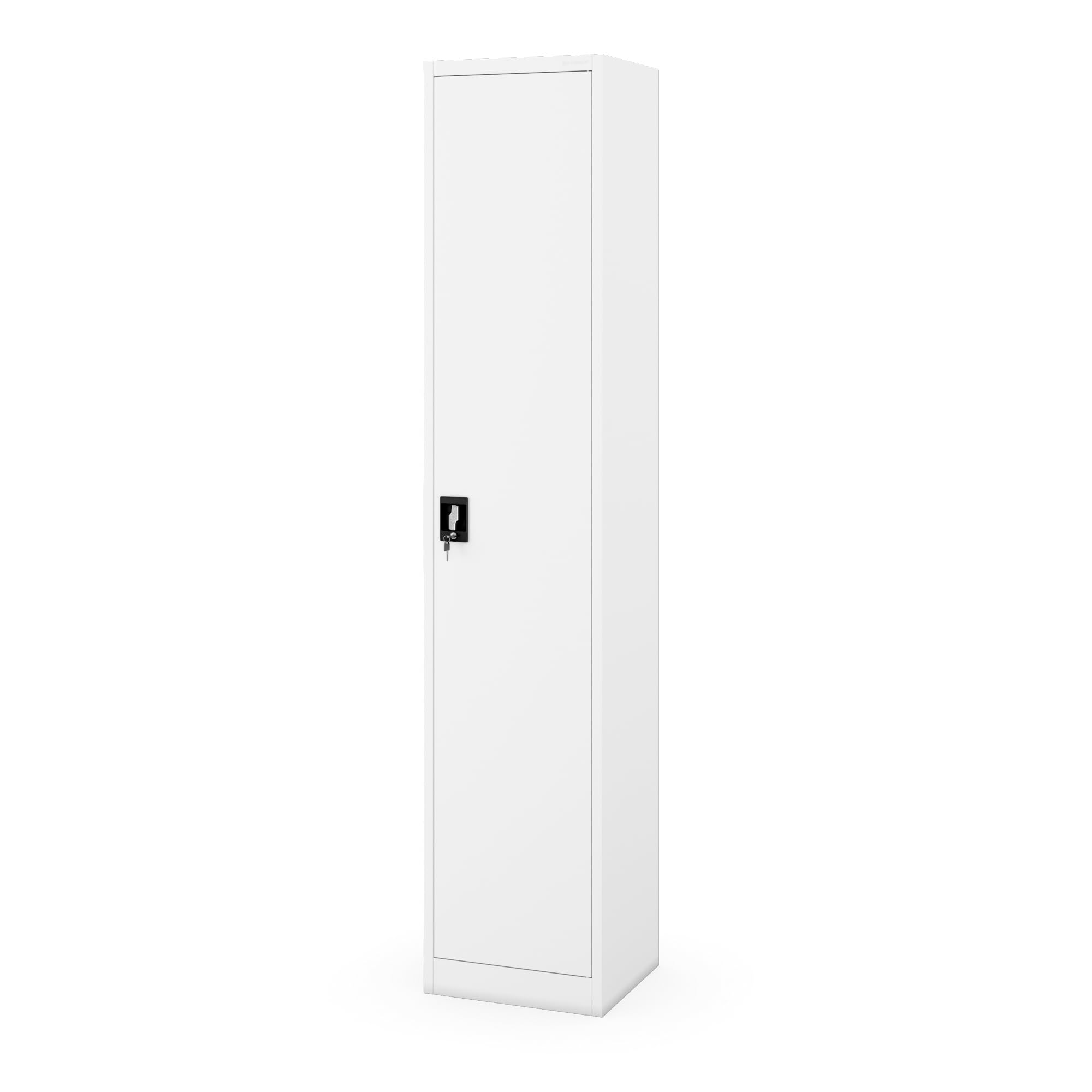 Jan Nowak Aktenschrank aus Metall abschließbar Alex 2200 220 x 45 x 40 cm Stahlschrank für Dokumente mit 5 verstellbaren Fachböden Büroschrank Metallschrank Weiß