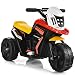 GOPLUS Moto Giocattolo Elettrica per Bambini, Motocicletta Elettrica per Bambini, Moto Elettrica con Suoni e Ruote in Gomma, 68 x 33,5 x 45 cm, rossa e gialla