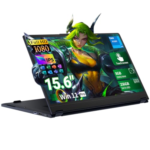 Image of 15.6 Inch 2-in-1 Touchscreen Laptop Computer, 8GB RAM 256GB SSD Core m3-8100Y Lap top, 360 Convertible Notebook Laptops with Win 11 /Office, FHD Display, 360 Rotating Touch Screen, WiFi5 / BT5,HDMI