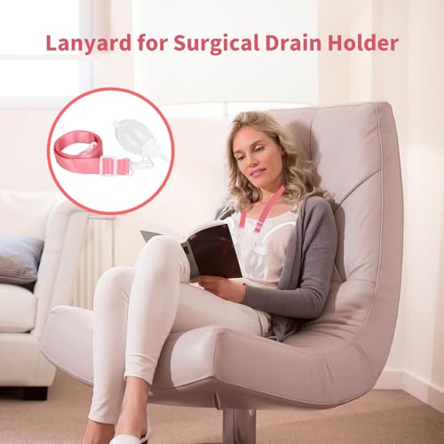 Image of Shower Lanyard for Mastectomy Drain Holder with Hook 2PCS Quick Dry JP Drain Holders for After Breast Surgery Skin Friendly Drain Holder After Tummy Tuck Adjustable Mastectomy Recovery Supplies