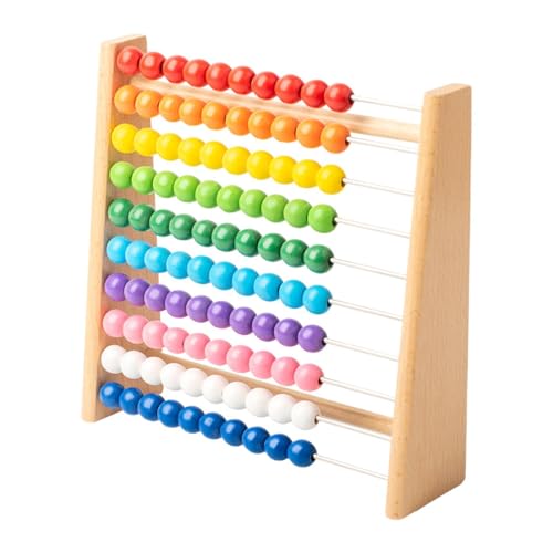 EHJRE Wooden Abacus Beads Toy Classic Math Toy 10 Row Addition and Subtraction Number Arithmetic Abacus 100 Beads for Toddlers