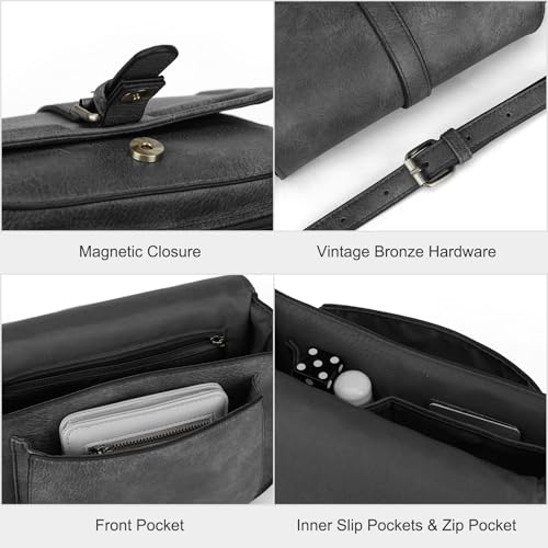 Image of AFKOMST Crossbody Bags for Women,Small Saddle Purse and Boho Cross Body Handbags,Vegan Leather