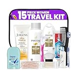 Trektote Travel Toiletry Kit For Women – 15 Piece Set – Featuring Top Trusted Brand Toiletries, TSA Compliant Travel Essentials, Includes Shampoo And Conditioner, Lotion, Toiletry Bag & More