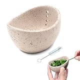 Herb Stripper Bowl, 4-Hole Resin Herb Stripper Tool for Kitchen &Garden, Easy Clean Herb Stem Remover with Ergonomic Handle, Fit Kitchen Gadgets for Home Cooks&Gardeners (Resin ceramic, Lotus Pink)