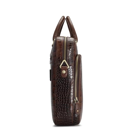 Image of Da Milano Leather Laptop Bag for Men & for Women - Fits Up To 15 inch Laptop - Brown | Leather Laptop Bag