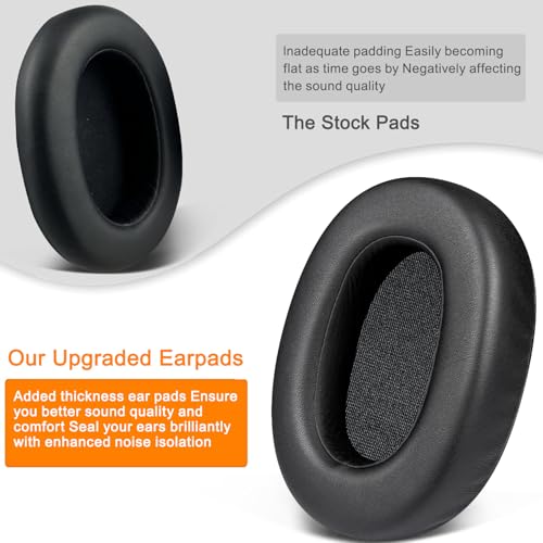 Image of SOULWIT Protein Leather Replacement Earpads for Sony ULT WEAR /WH-ULT900N (WHULT900N) Over-Ear Noise Canceling Headphones, Ear Pads Cushions with Noise Isolation Foam - ULT WEAR PL Black
