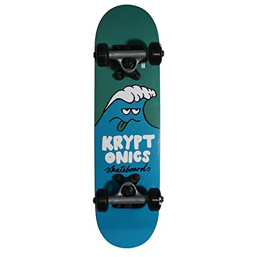 Kryptonics Locker Board 22 Inch Complete Skateboard - Wacky Wave , Blue, 22" X 5.75" #TOP5