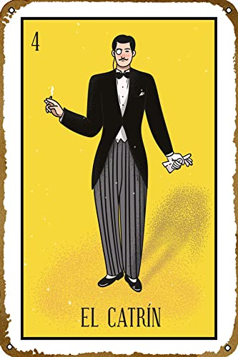Aromatizantes, Video On Demand EL CATRIN MEXICAN LOTTERY - Póster de metal para juego de jugadores, 12 x 8 pulgadas