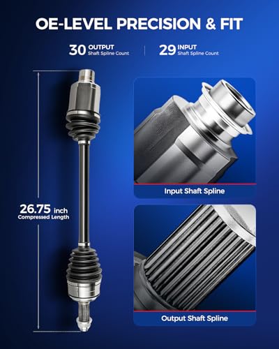 Image of KAX Front Right Passenger Side CV Axle Shaft Assembly Compatible with Honda