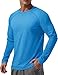 MAGCOMSEN Mens Athletic T-Shirt Long Sleeve Rash Guard UV SPF Shirts Quick Dry Breathable Workout Running Fishing Tee Sea Blue,2XL