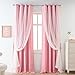 Yancorp Pink Curtains for Bedroom Living Room Thermal Insulated Kids Curtain Hollow-Out Star Window Nursery Curtain 63 inches Length Room Darkening Grommet(Pink,52 * 63),1 Panel