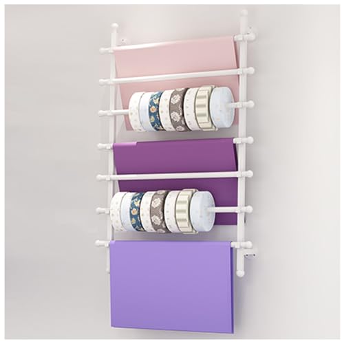 Organizer da parete multifunzionale in metallo per nastri, sciarpe e confezioni regalo, elegante espositore per uso domestico e al dettaglio, massimizza lo spazio, migliora l'arredamento