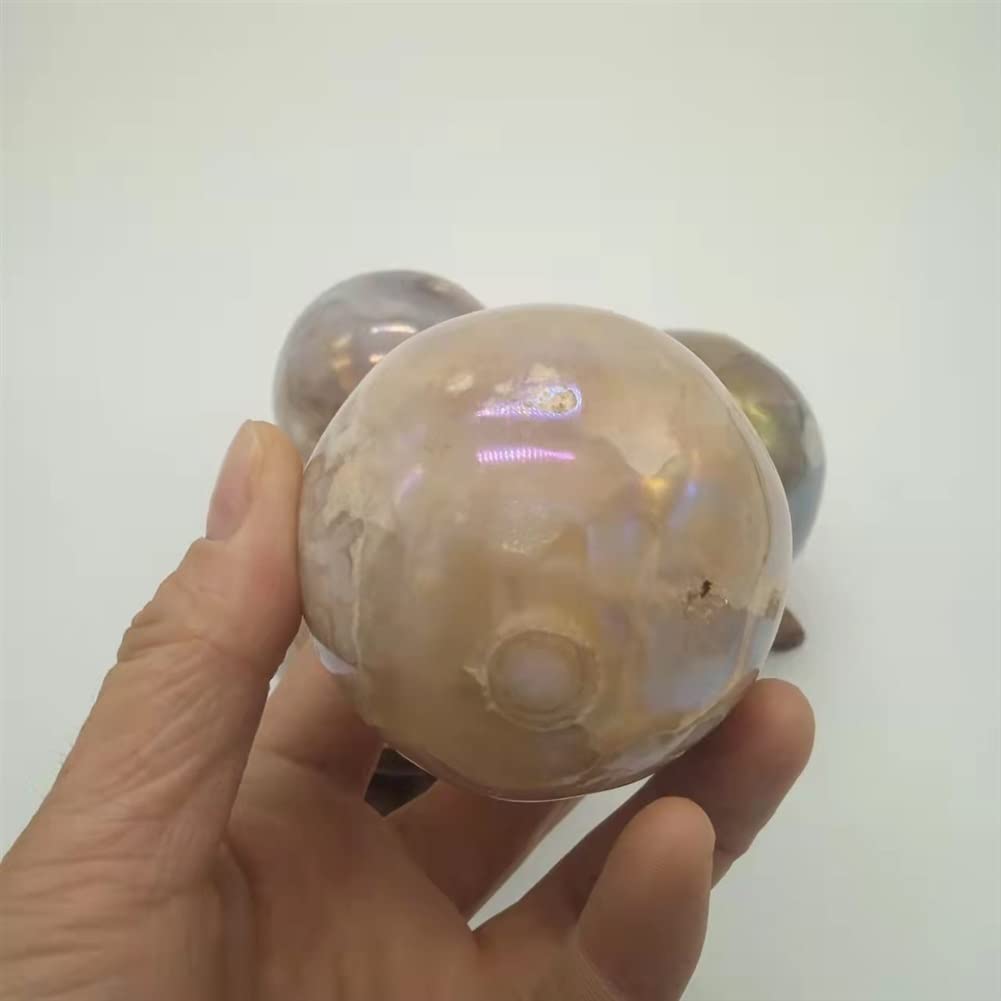 Cristal d'agate de fleur d'aura naturelle de 7cm pour la decoration intérieure