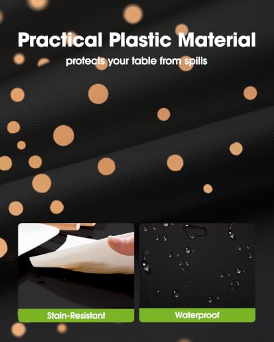 Image of Pureegg Plastic Table Cloth Disposable 54x108 Inch 10 Pack, Black Rose Gold