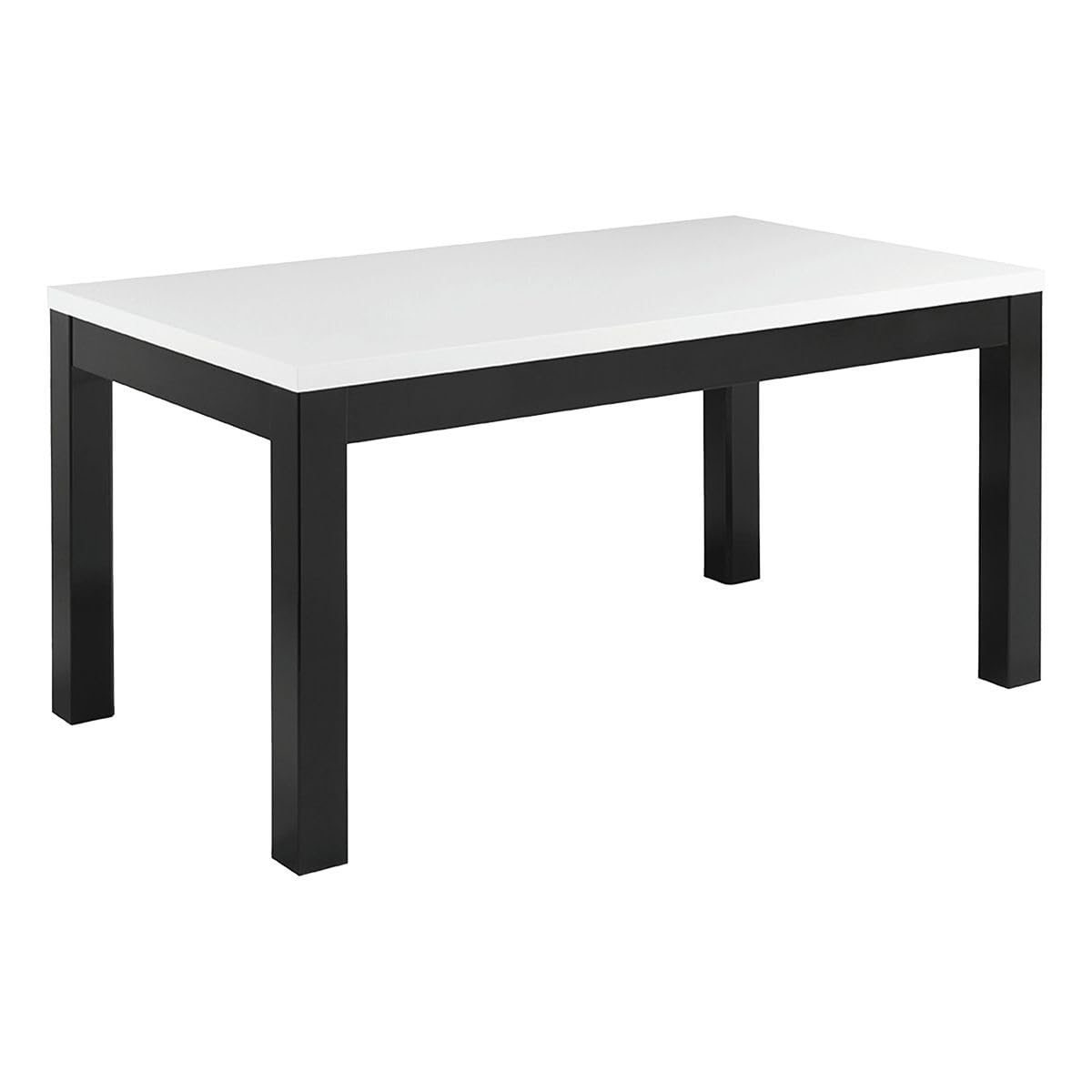 DEYTON - Ensemble Séjour Laqué Noir et Blanc Table 190cm + Buffet 3 Portes