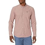 RVCA Mens Slim Fit Long Sleeve Oxford Stretch Woven Button Up Shirt