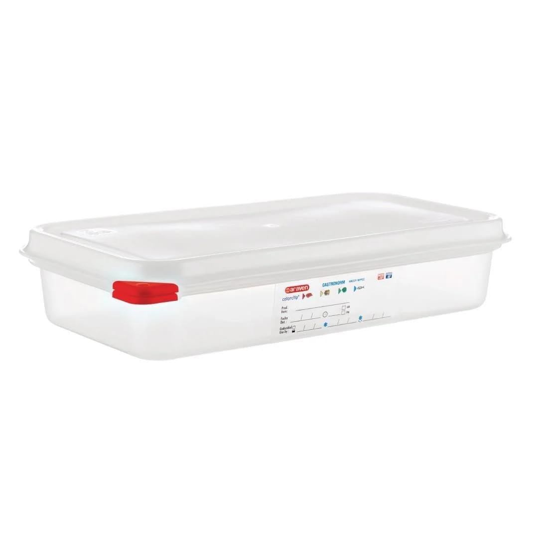 Araven 03352 Frischhaltedosen aus Polypropylen, mit Deckel, GN 1/3, 2,5 l, 65 mm, mit Griff, 4 Stück