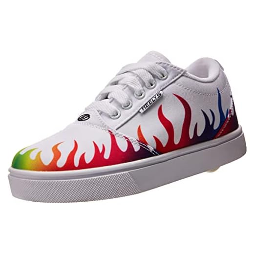 Heelys girls Wheeled Footwear Skate Shoe, White/Rainbow, 8 Big Kid US