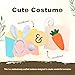 Kirei Sui White Bunny Ears Headband & Tail Costume, Carrot Accessories for Halloween Adults Teens